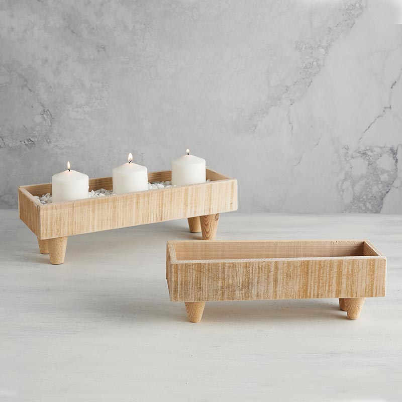 Wooden Footed Planter Box