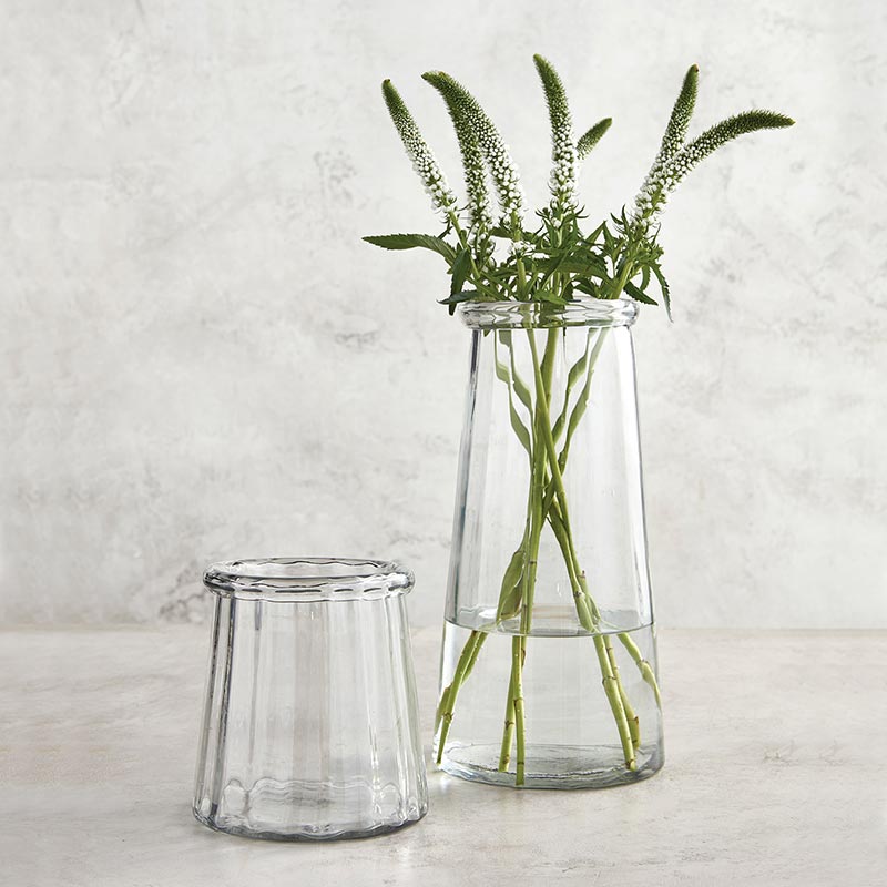 Ridged Glass Vases