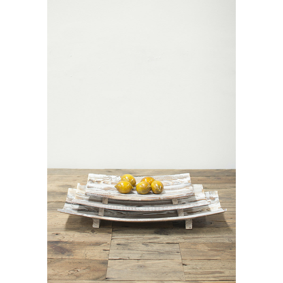 Whitewashed Curved Tray