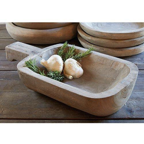 Paulownia Tray w/Handle - Grey