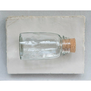 Glass Bottle w/Cork Lid - Small