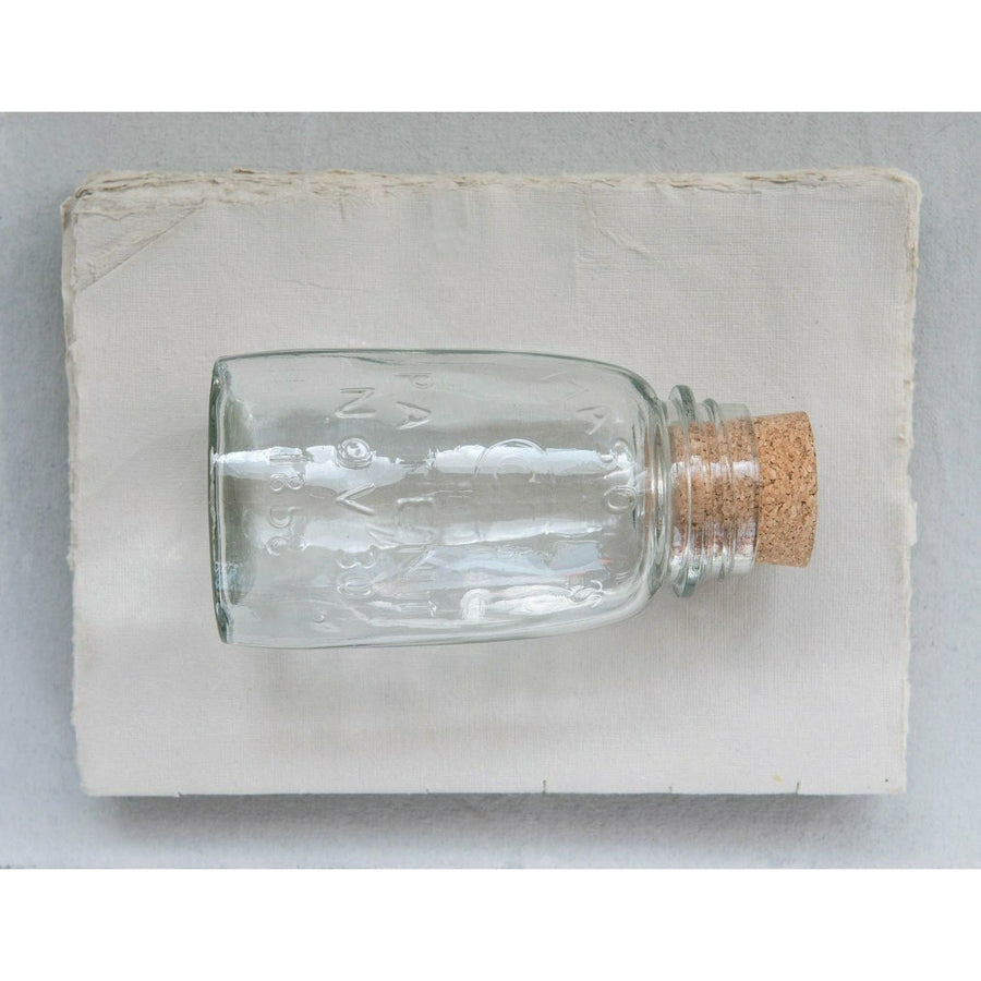 Glass Bottle w/Cork Lid - Small