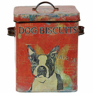 Vintage Style Metal Dog Biscuits Container
