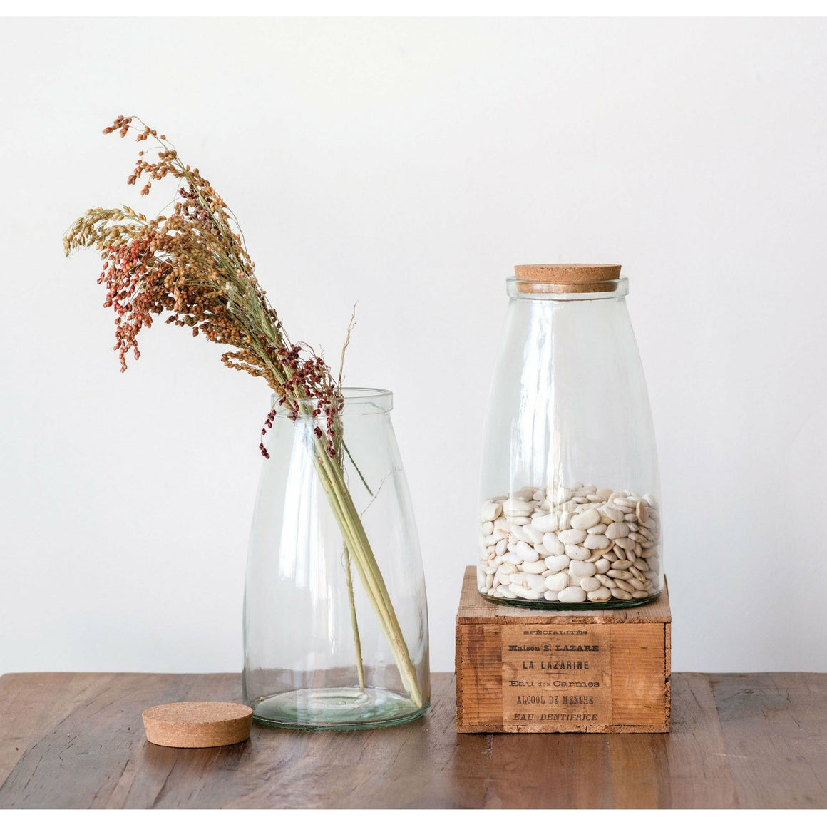 Glass Jar w/Cork Lid - Large