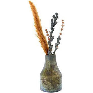 Vintage Style Rust Finish Glass Vase