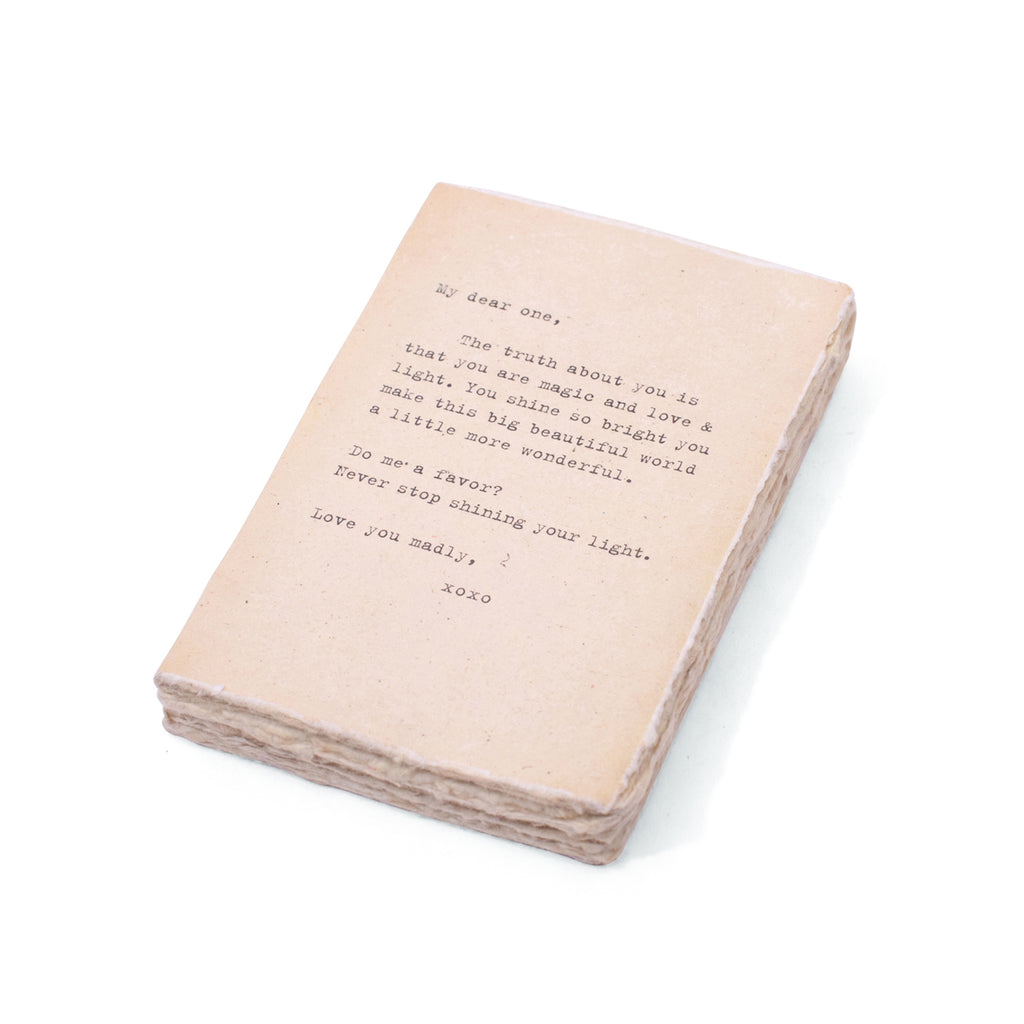 Deckle Edge Notebook - Never Stop Shining - 4" x 6"