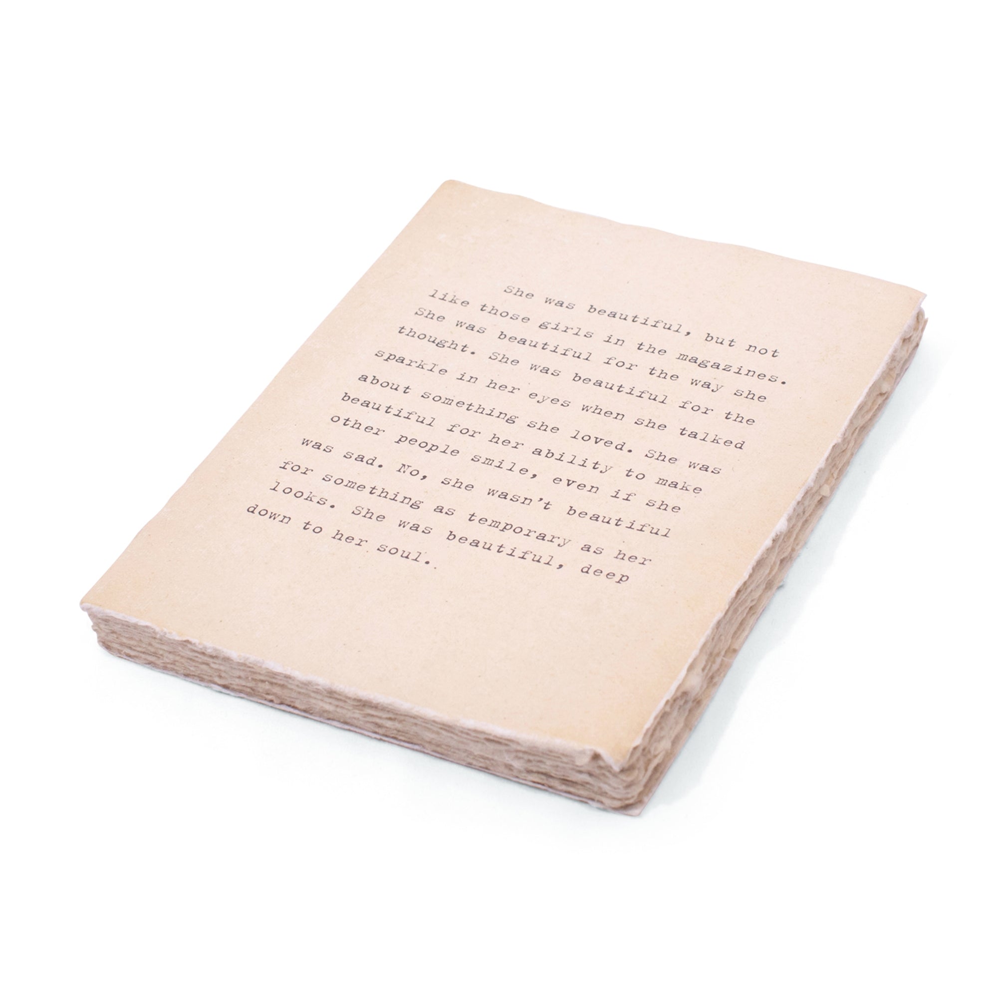 Deckle Edge Notebook - She was Beautiful - 6" x 8"