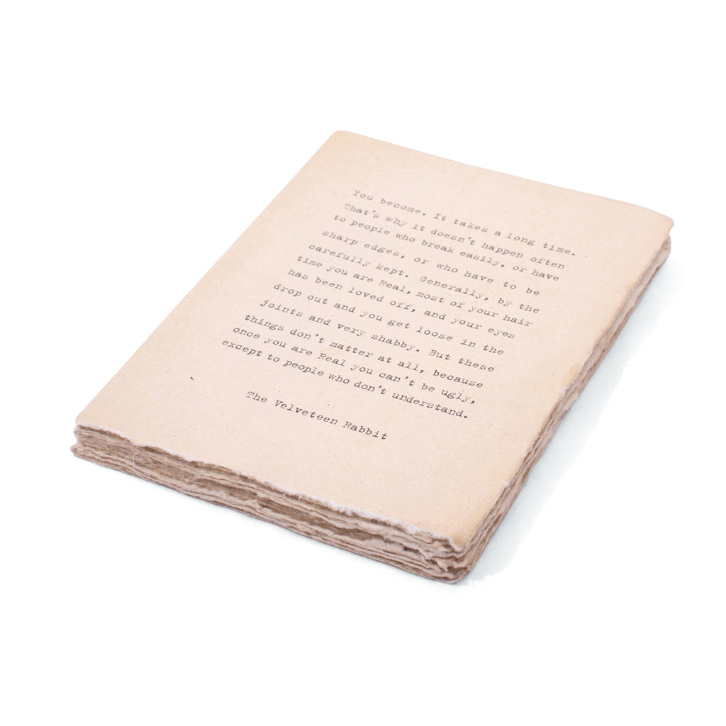 Deckle Edge Notebook - Velveteen Rabbit - 6" x 8"