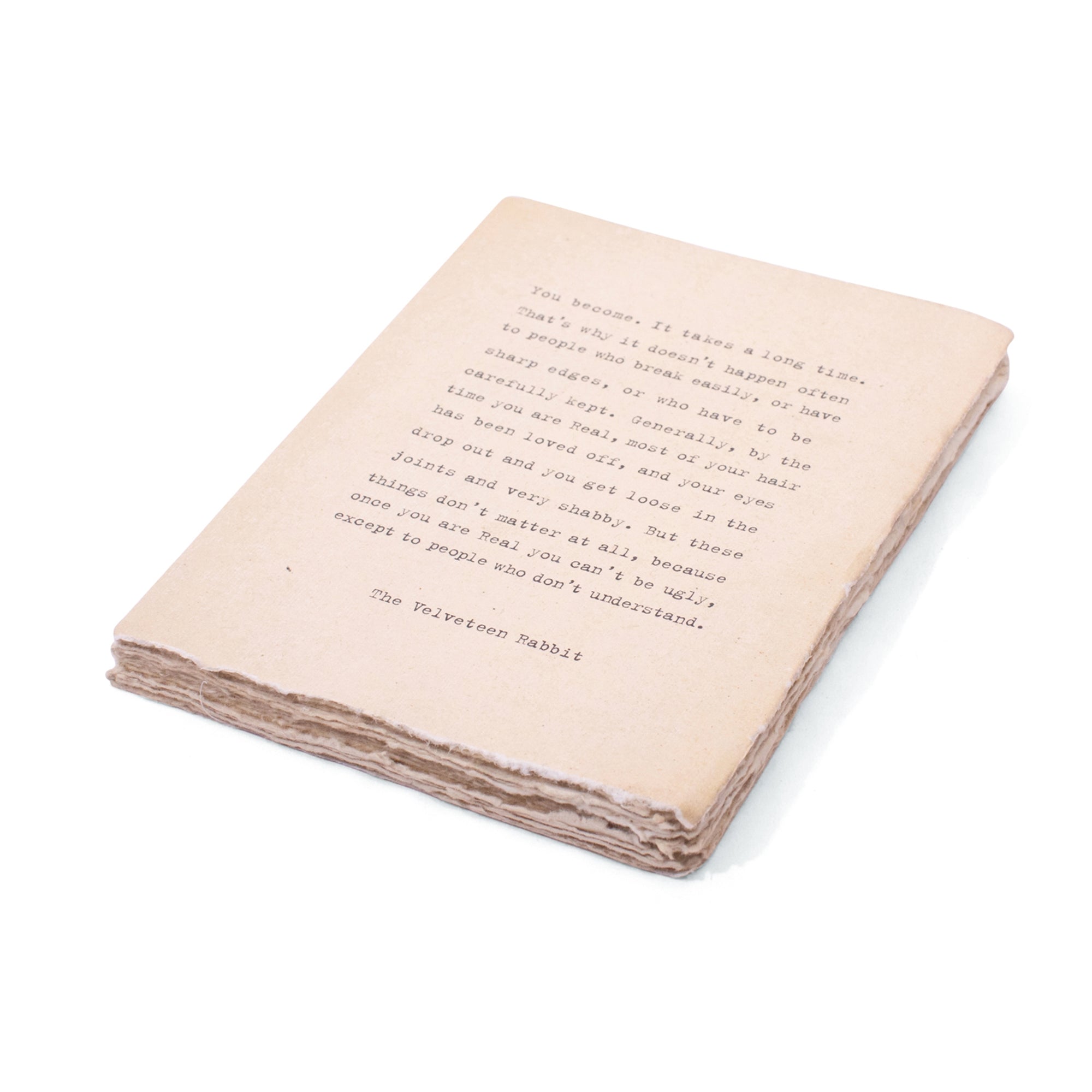 Deckle Edge Notebook - Velveteen Rabbit - 6" x 8"