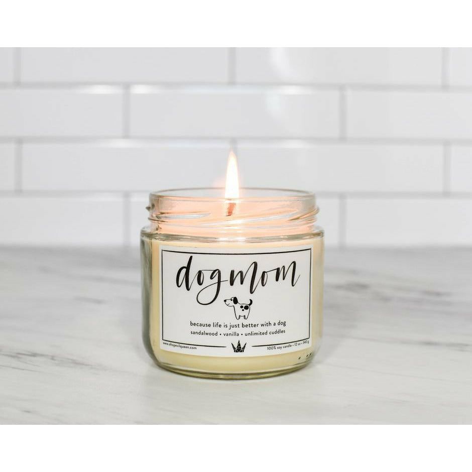 Dog Mom Wine Bottle Candle