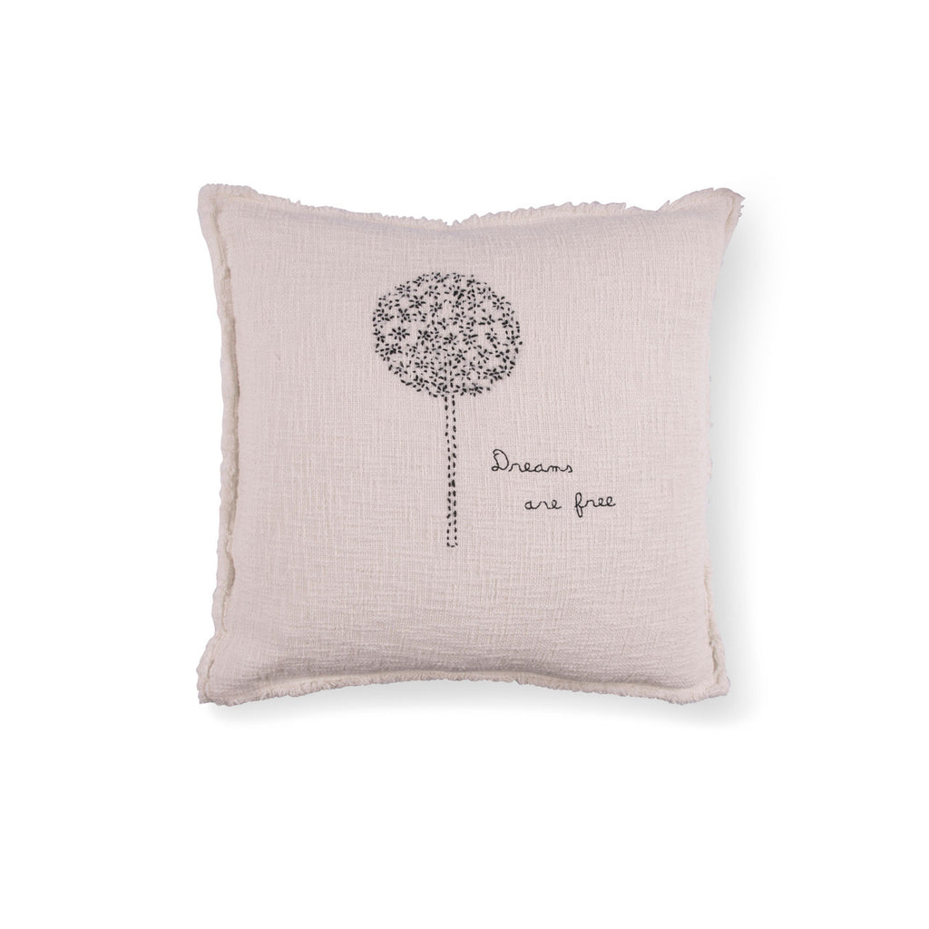 Pillow Collection - Dreams are Free (Dandelion) Embroidered Pillow