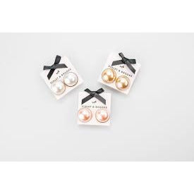 Audrey Pearl Button Post Earrings