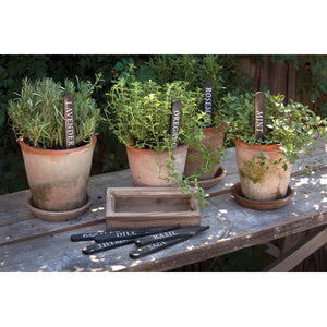 Wooden Herbal Plant Stakes Set