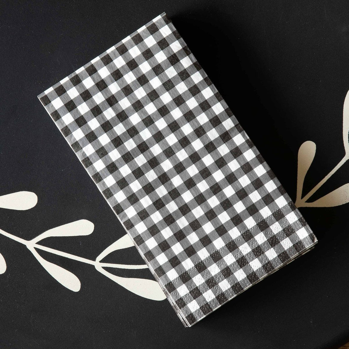 Black & White Gingham Check Dinner Napkins/Guest Towels