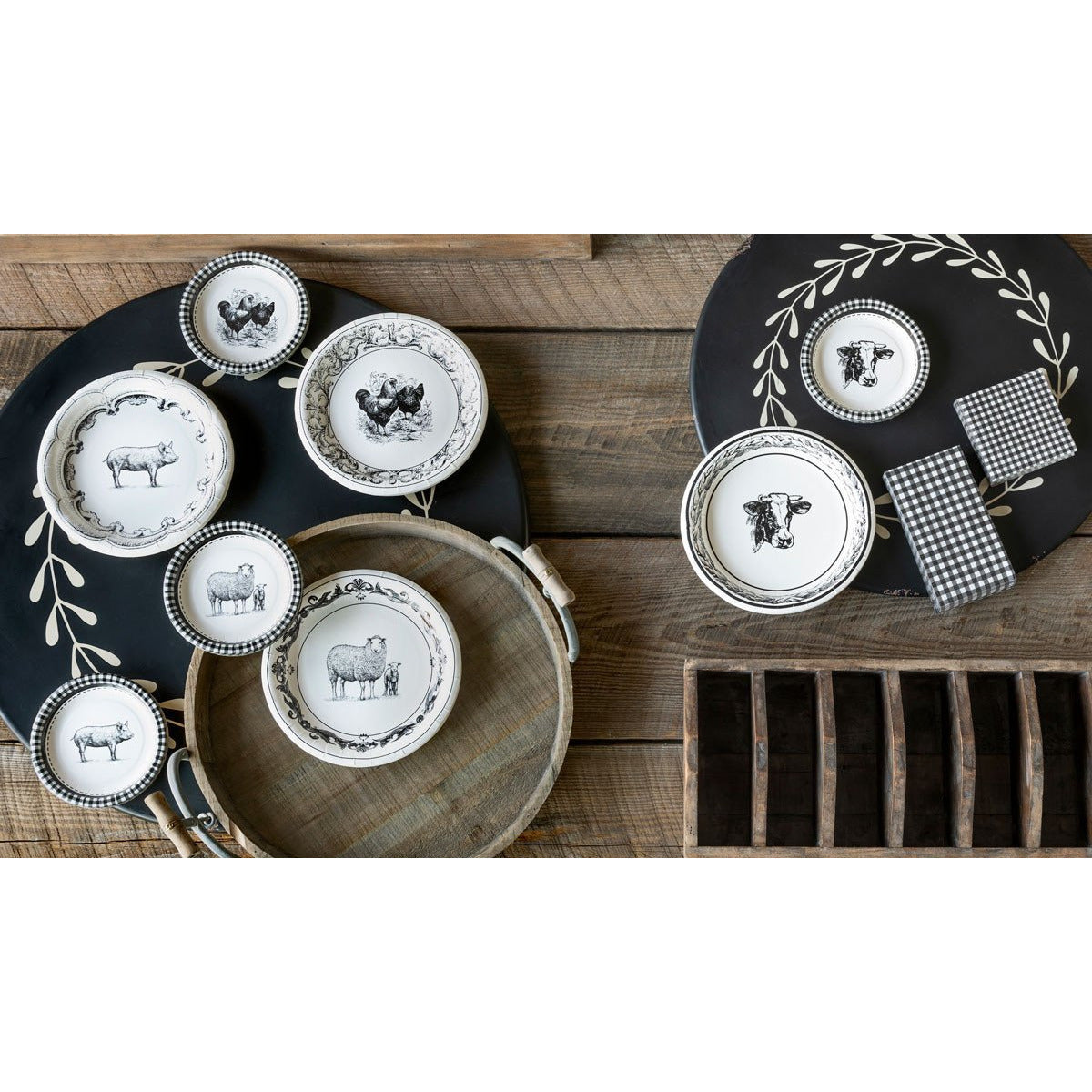 Black & White Gingham Check Dinner Napkins/Guest Towels