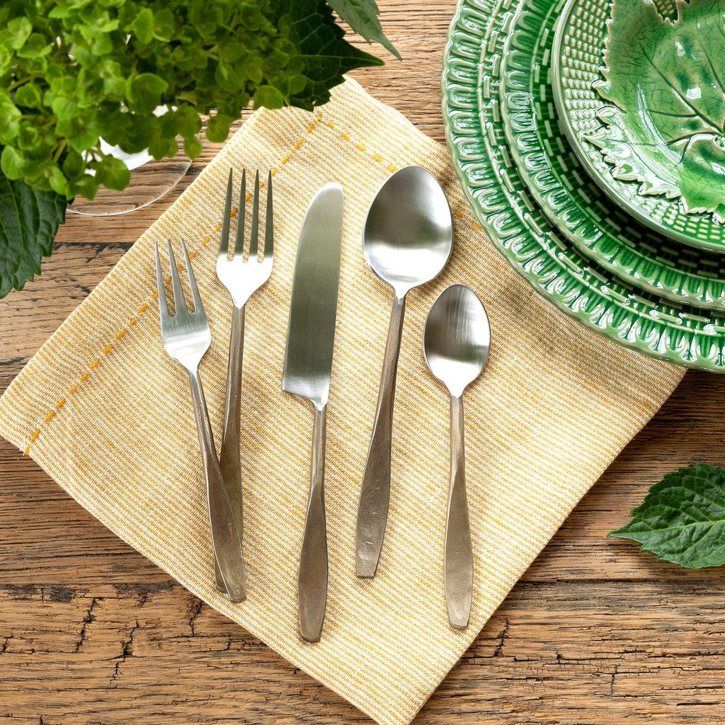 S/5 Antique Gold Colonial Flatware Set