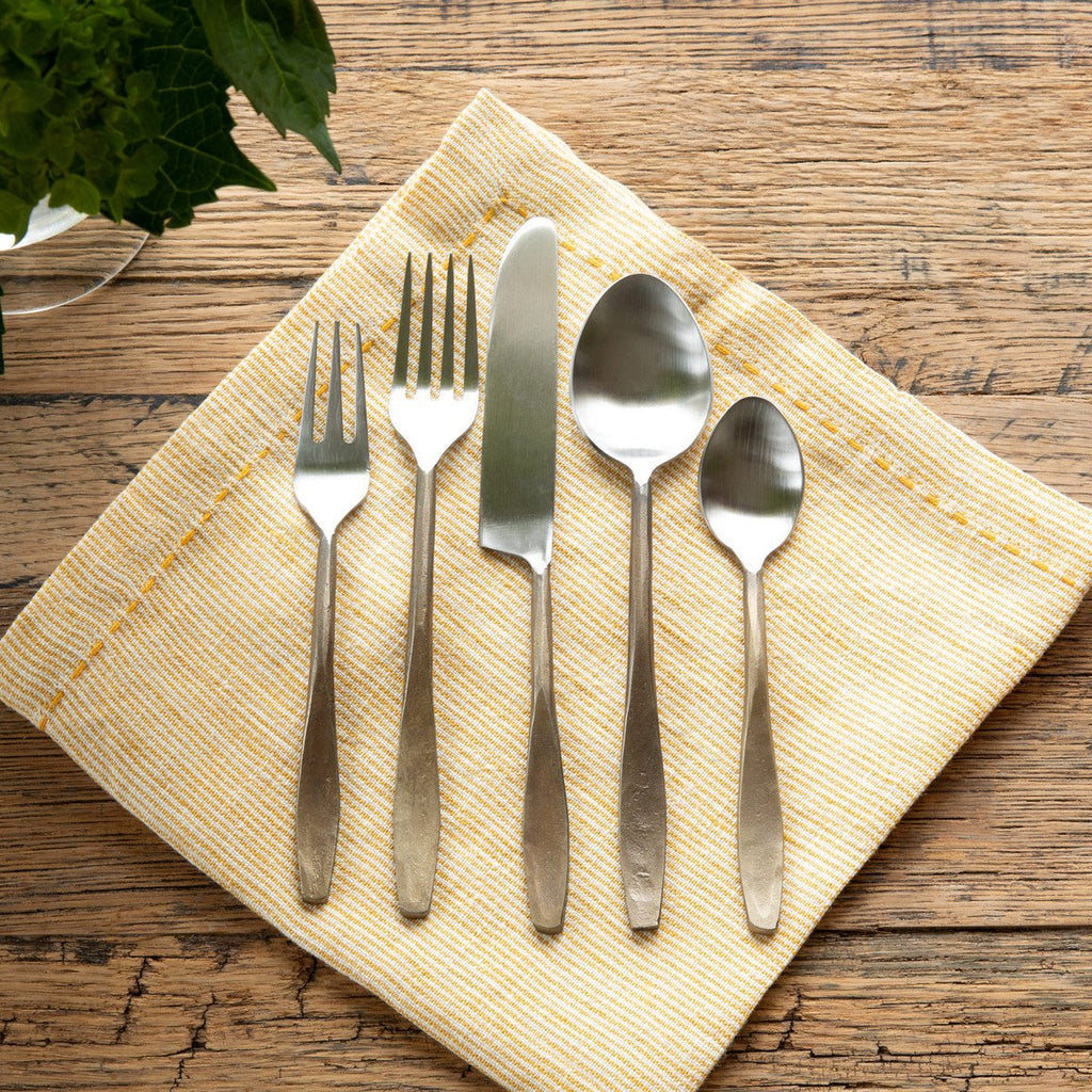 S/5 Antique Gold Colonial Flatware Set