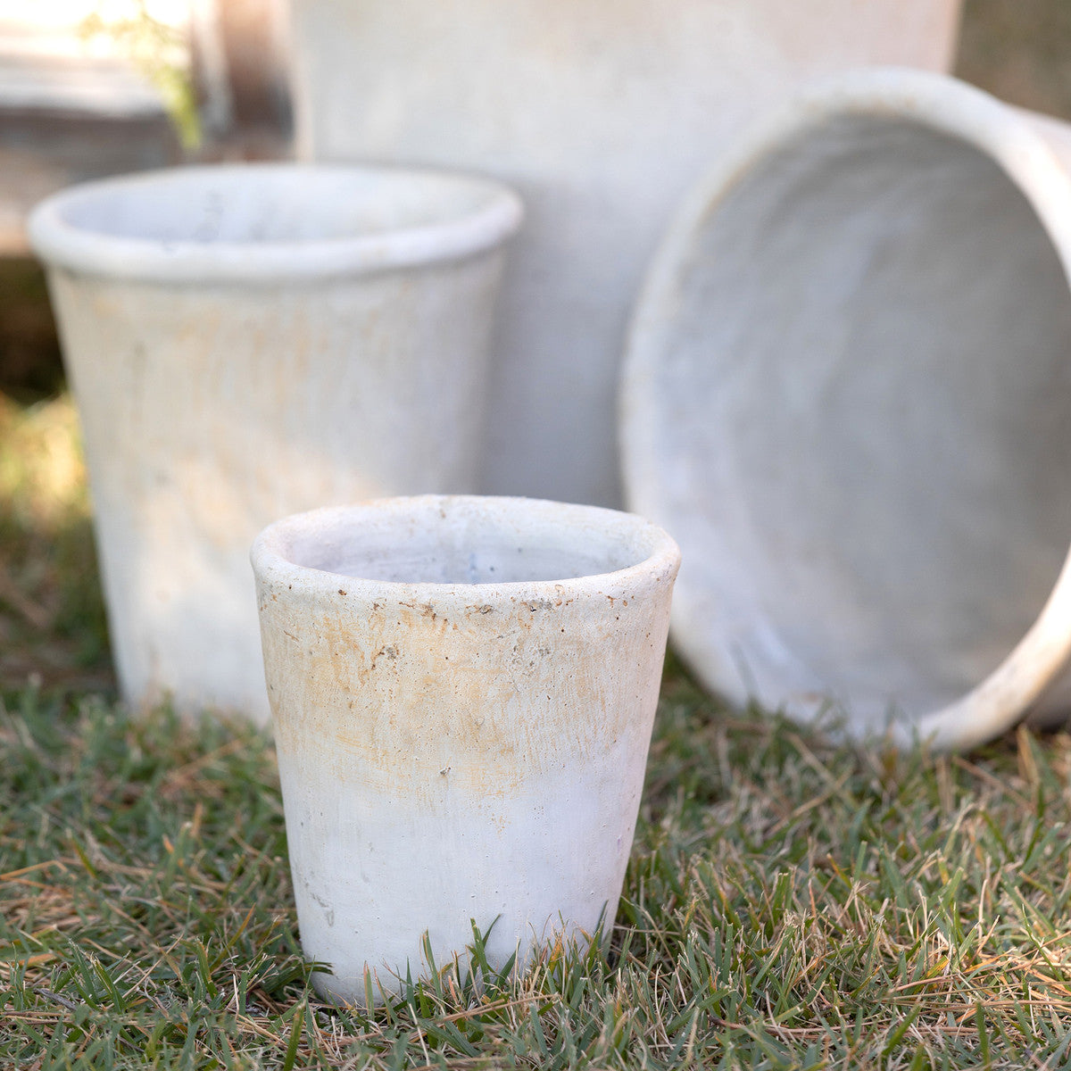 Distressed Concrete Pots & Planters