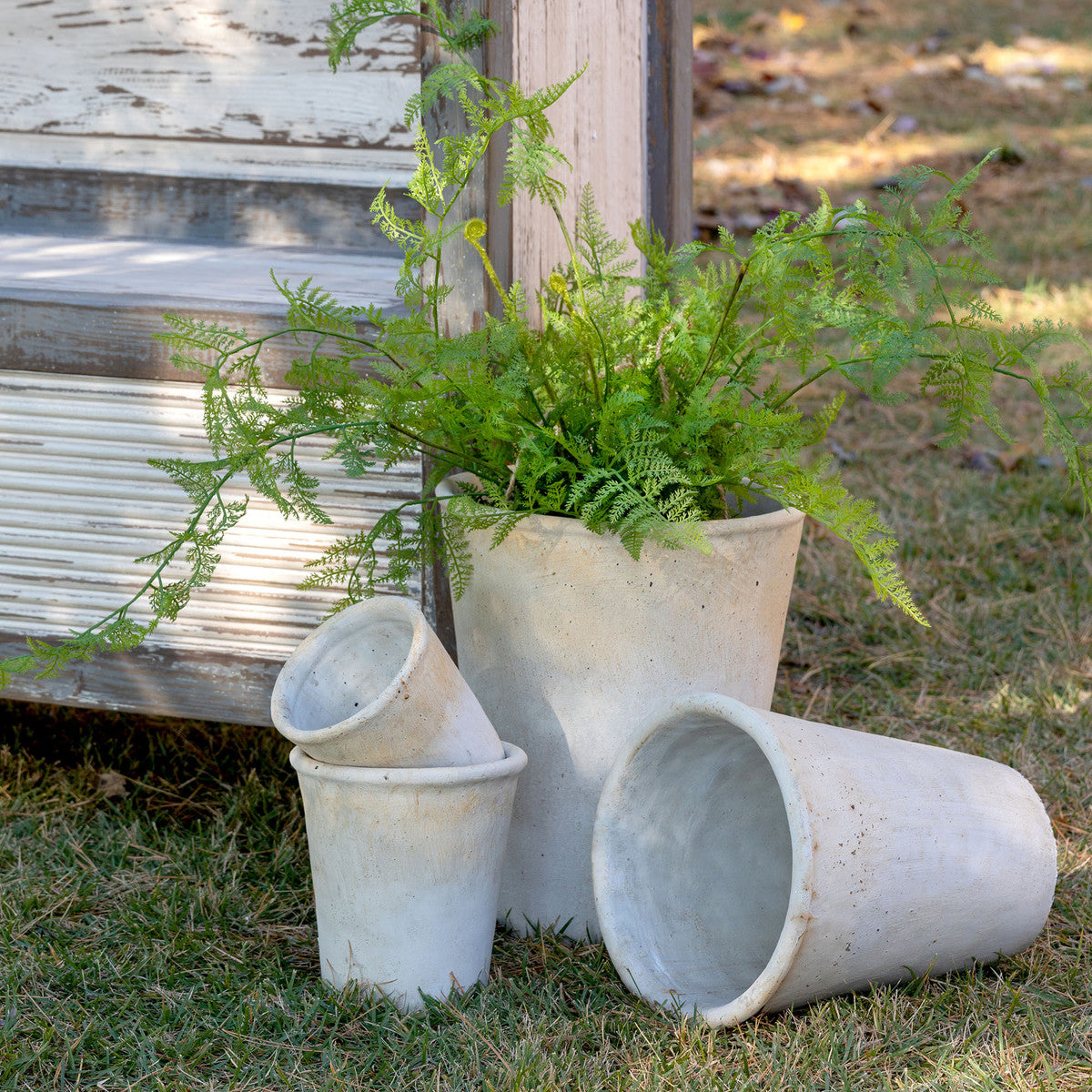 Distressed Concrete Pots & Planters