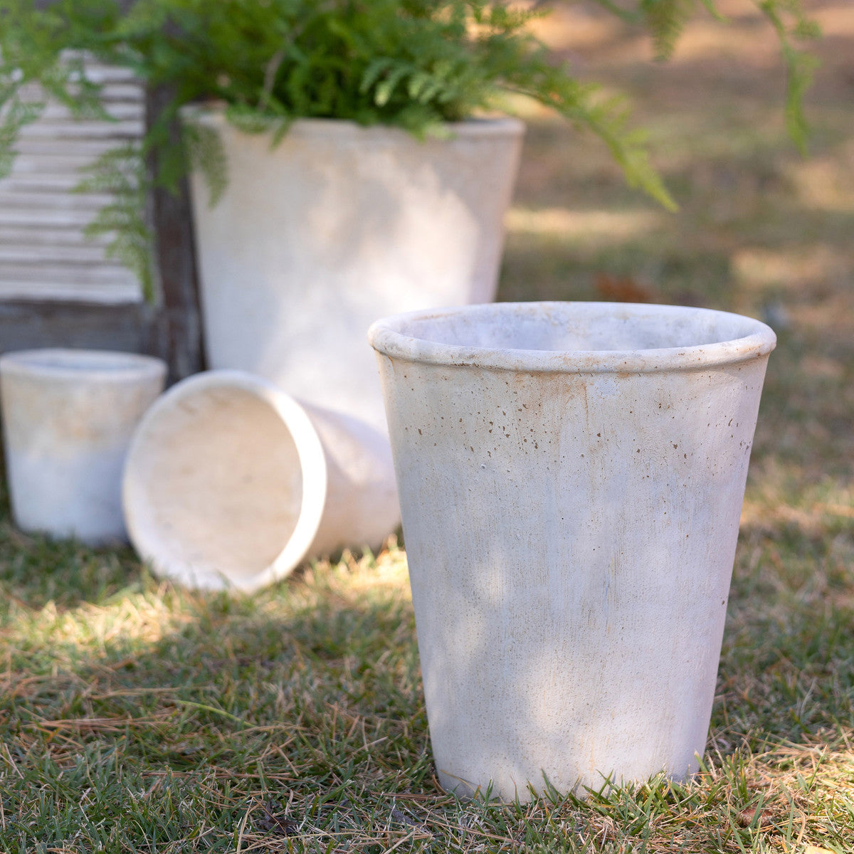 Distressed Concrete Pots & Planters