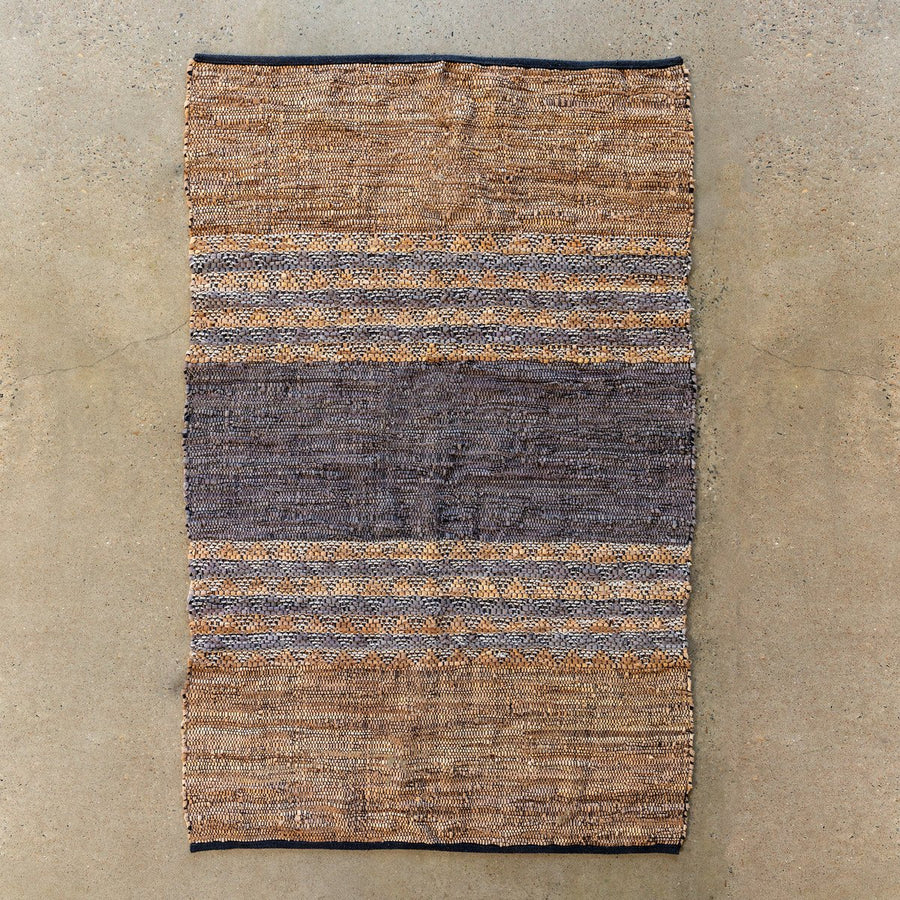 Woven Leather Rug - 4' x 6'
