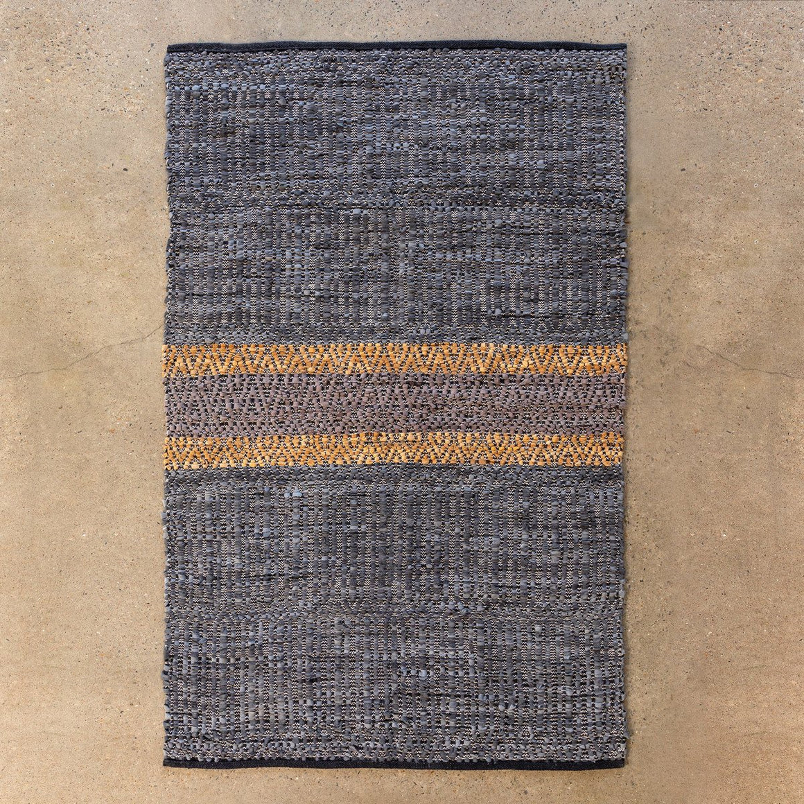 Woven Leather Rug - 4' x 6'