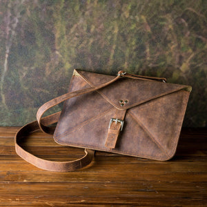Leather Tablet Tote, Buffalo Finish