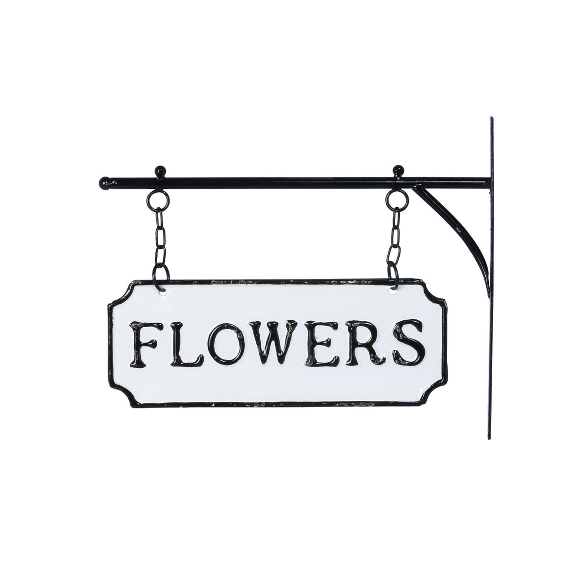 Metal Flower Sign w/Hanging Display Bar