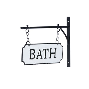 Metal Sign w/Hanging Display Bar | Bath