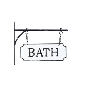 Metal Sign w/Hanging Display Bar | Bath