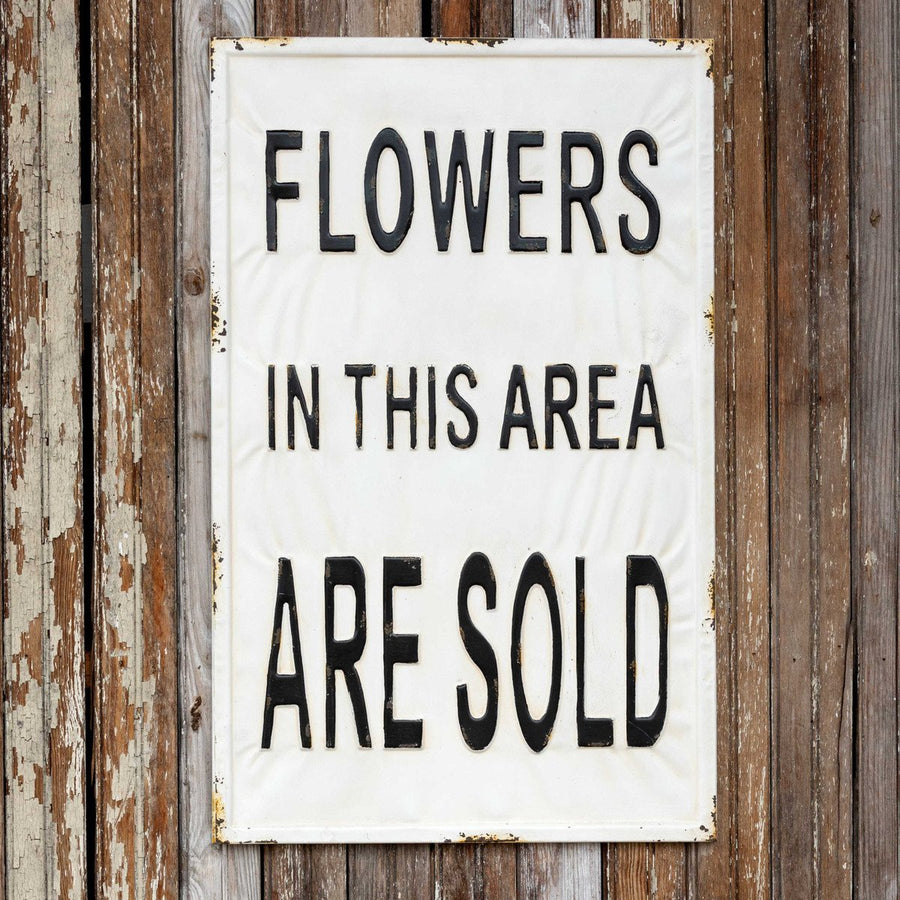 "Sold " Metal Flowers Sign