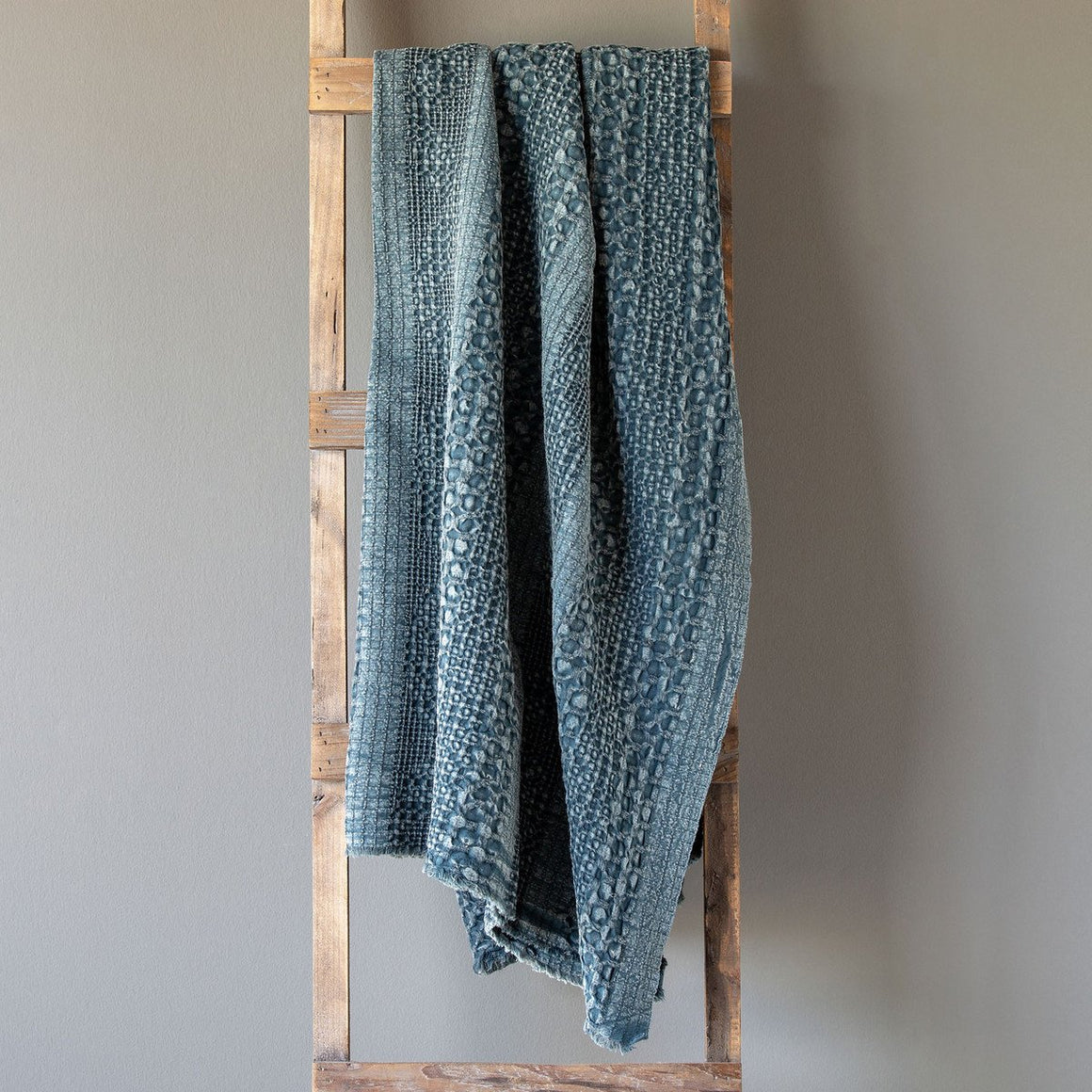 Heathered Waffle Weave Throw - Teal