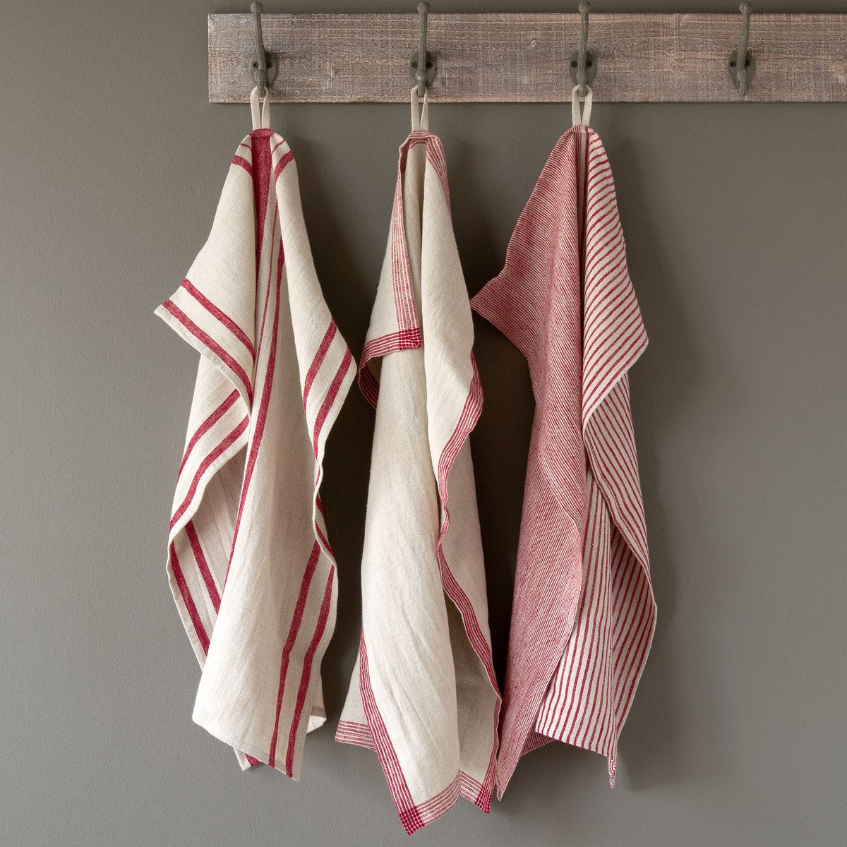 Soft Linen Dish Towel - Reds - Moss & Embers Home Decorum