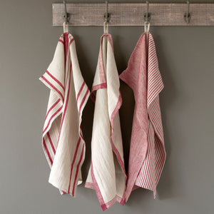 Soft Linen Dish Towel - Reds