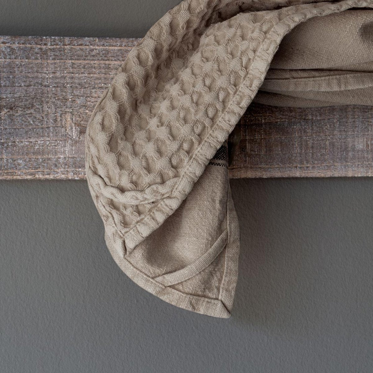 Vintage Wash Cotton Dishtowels - Taupe