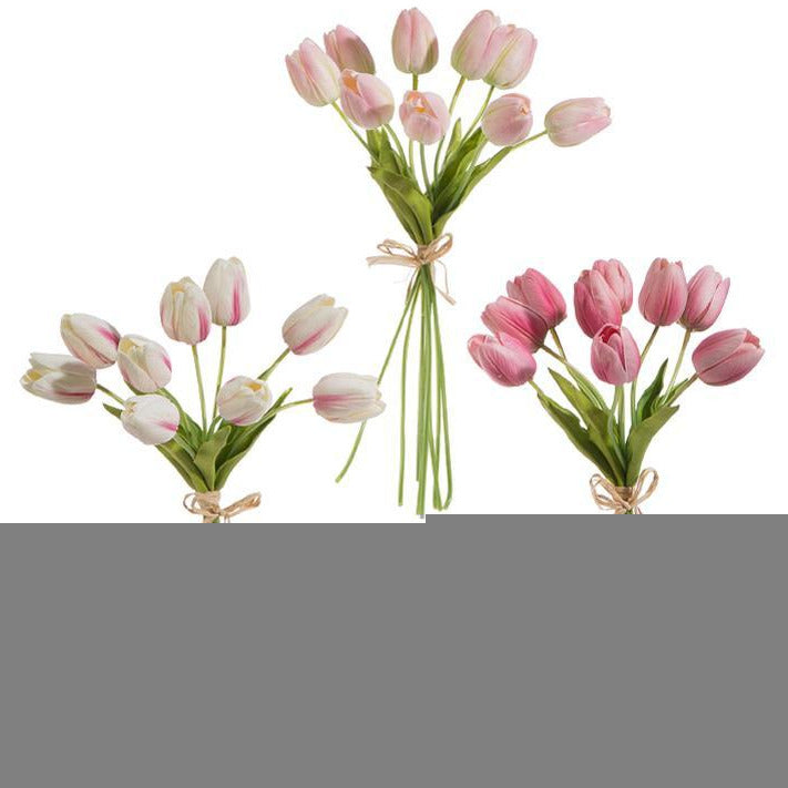 Real Touch Pink Tulip Bundle - 9 Stems
