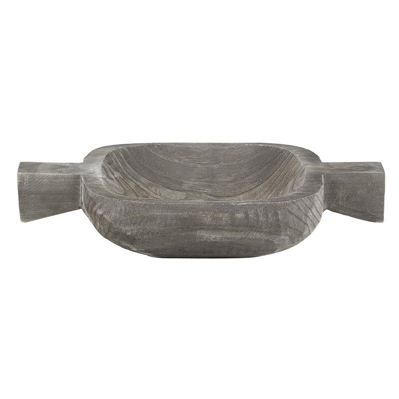 Paulownia Wood Double Handle Tray - Charcoal