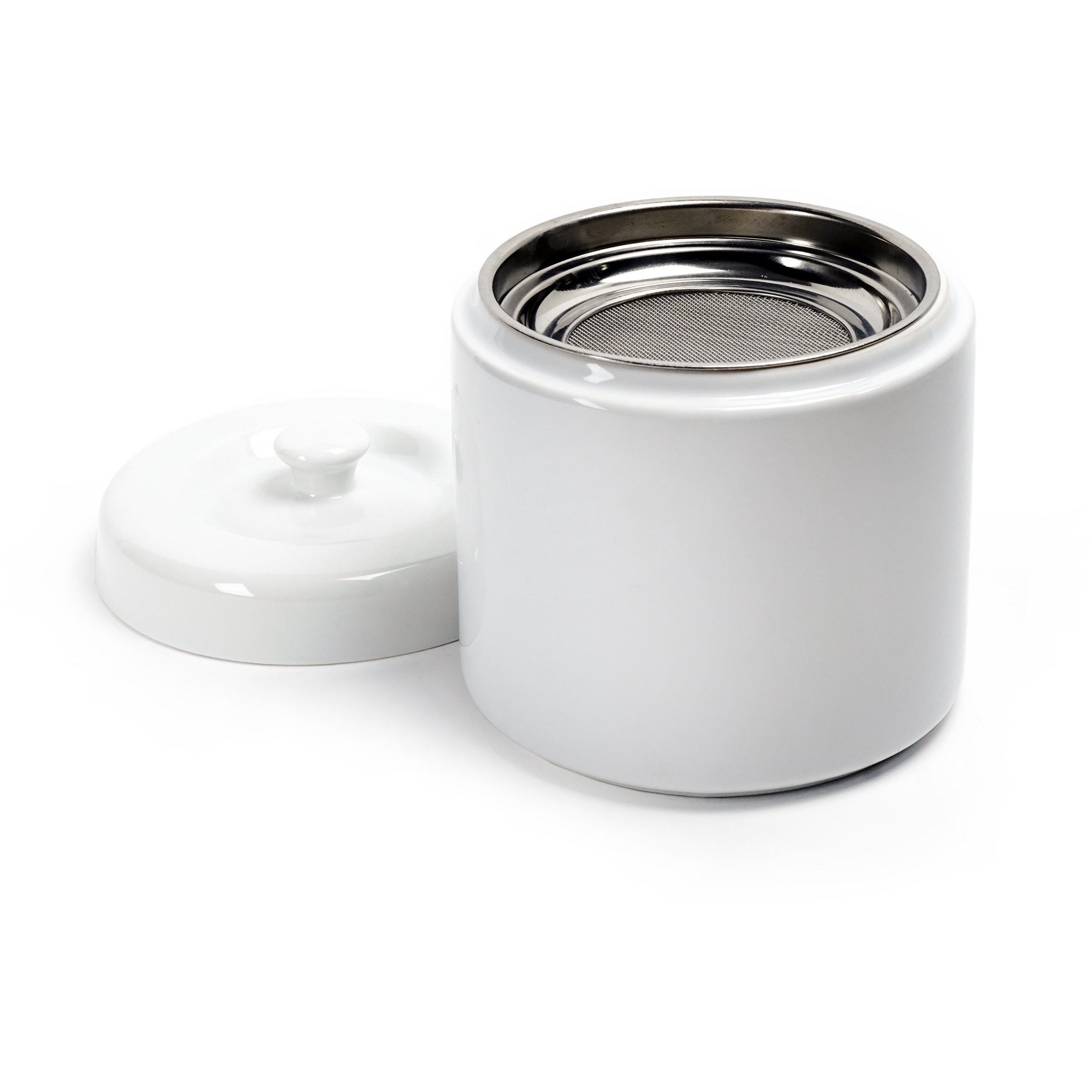 White Stoneware Grease Keeper