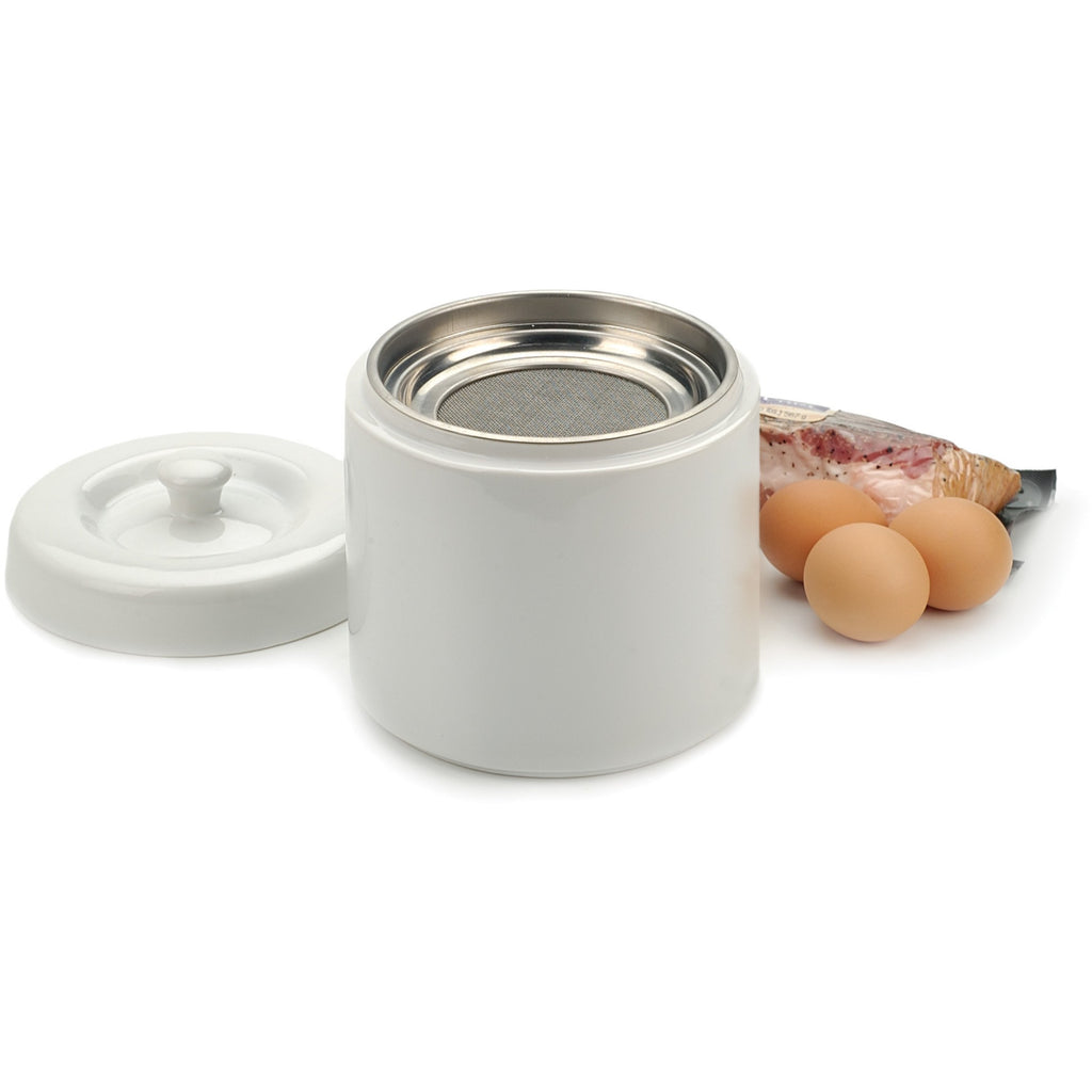 White Stoneware Grease Keeper