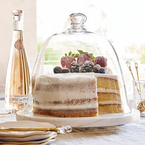Marble Board + Glass Dome Cake Plate