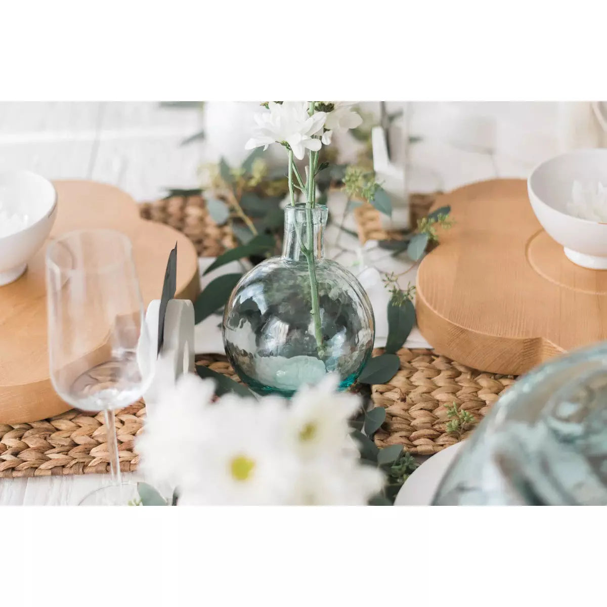 Mouthblown Glass Sphere Bud Vase