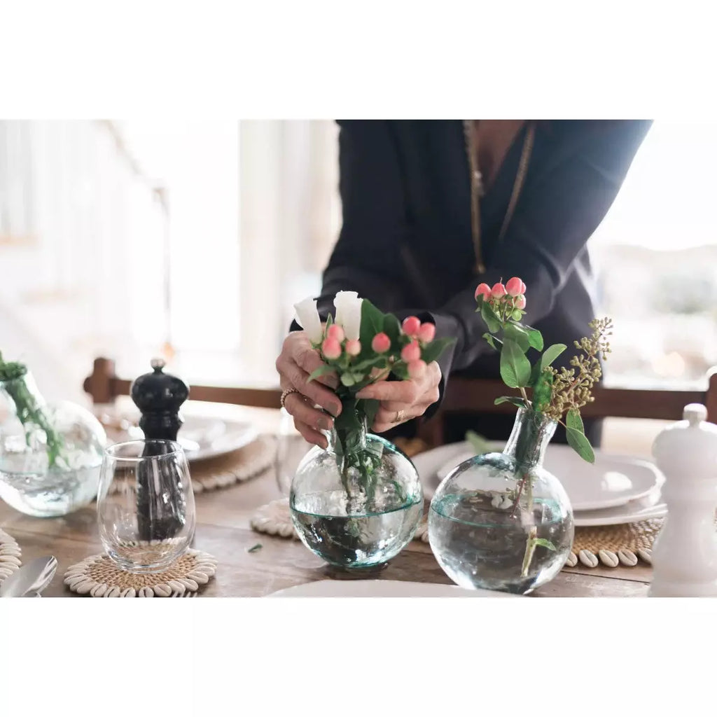 Mouthblown Glass Sphere Bud Vase