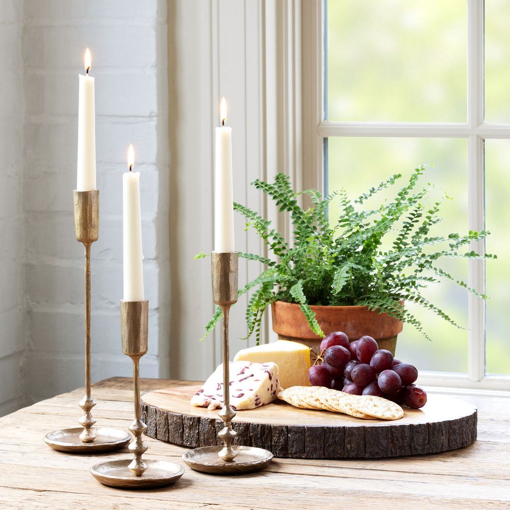 Antique Gold Colonial Taper Holders