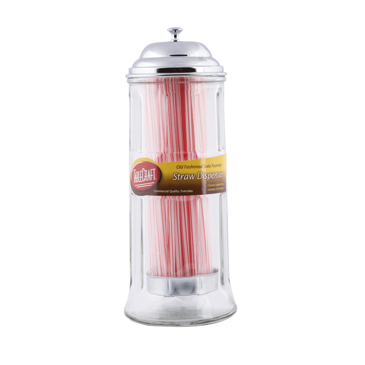 Glass Straw Dispenser w/Straws