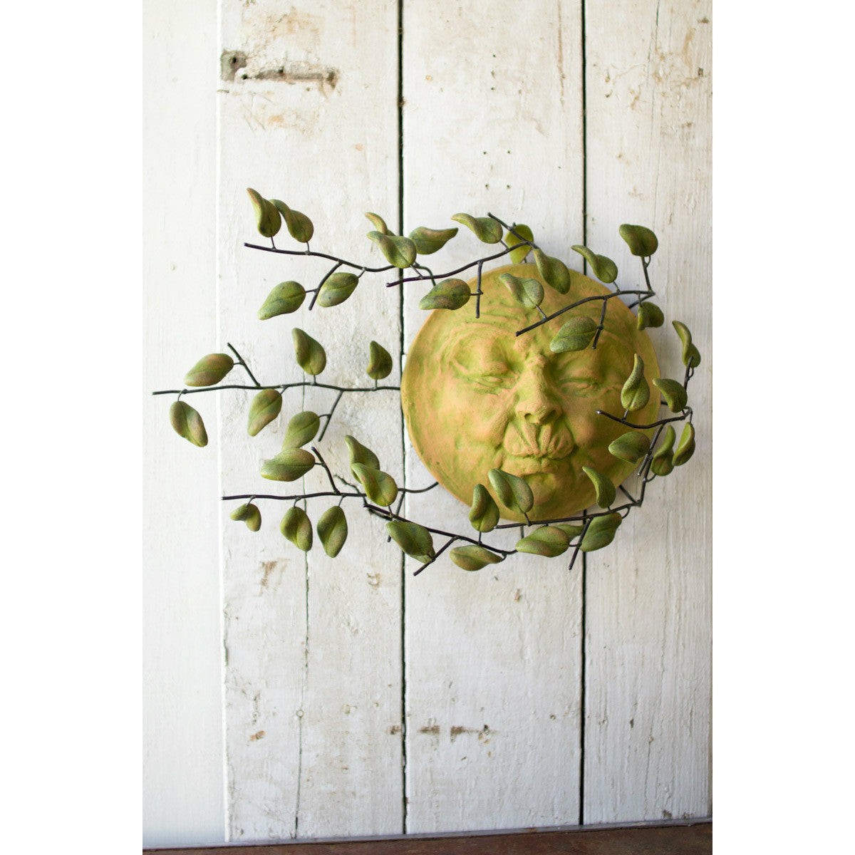 Wind Blown Sun Face w/Clay Leave