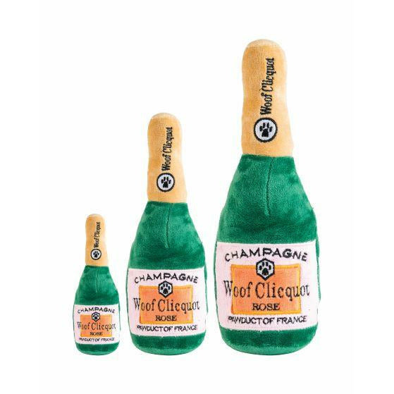 Woof Clicquot Rose' Champagne Bottle