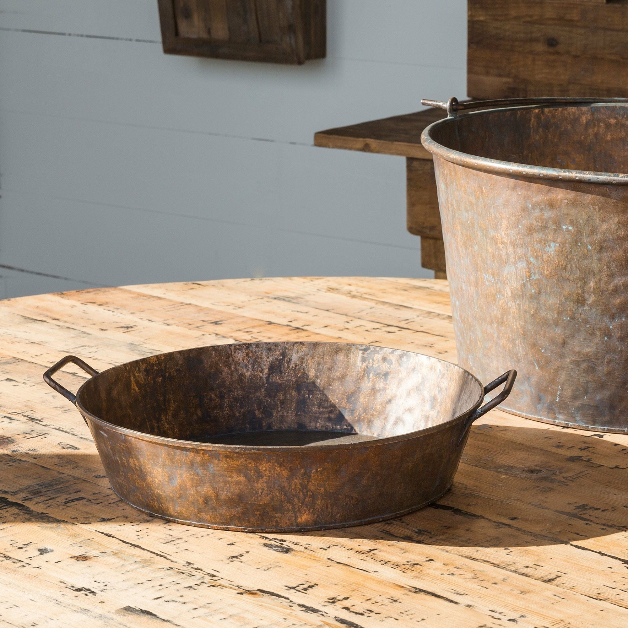Metal Pan Planter