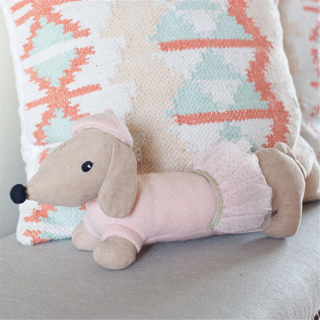Mon Cheri Pink French Wiener Dog Plush Toy