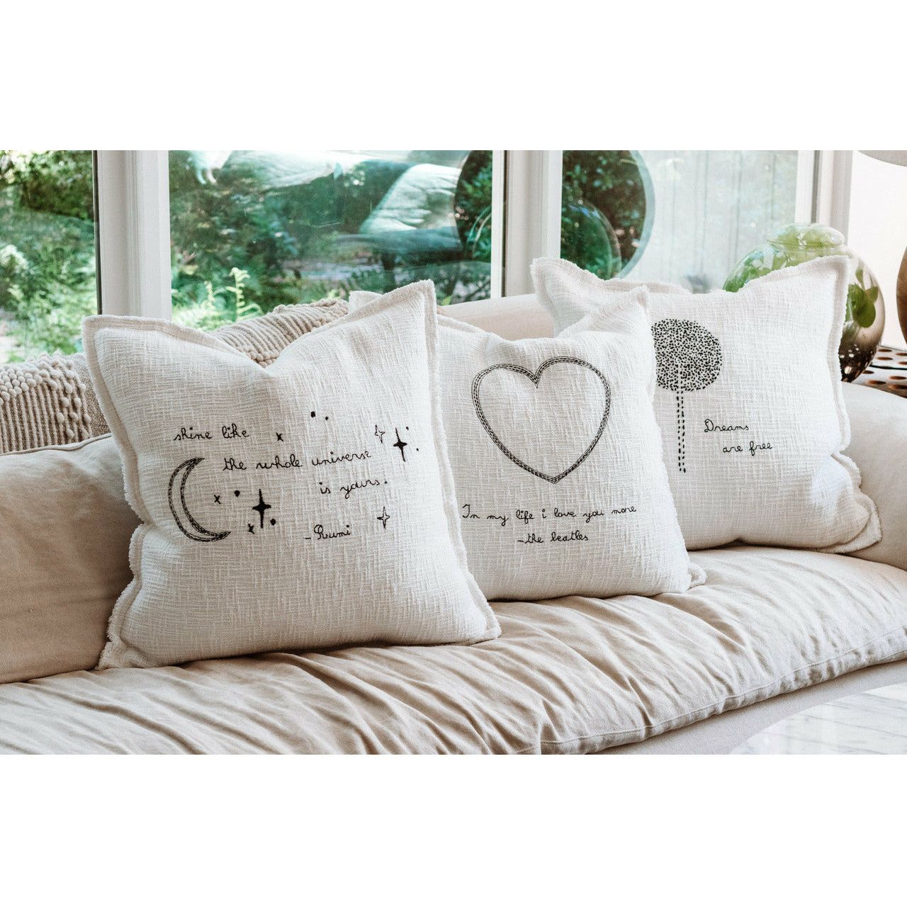 Pillow Collection - Dreams are Free (Dandelion) Embroidered Pillow