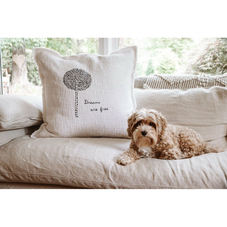 Pillow Collection - Dreams are Free (Dandelion) Embroidered Pillow